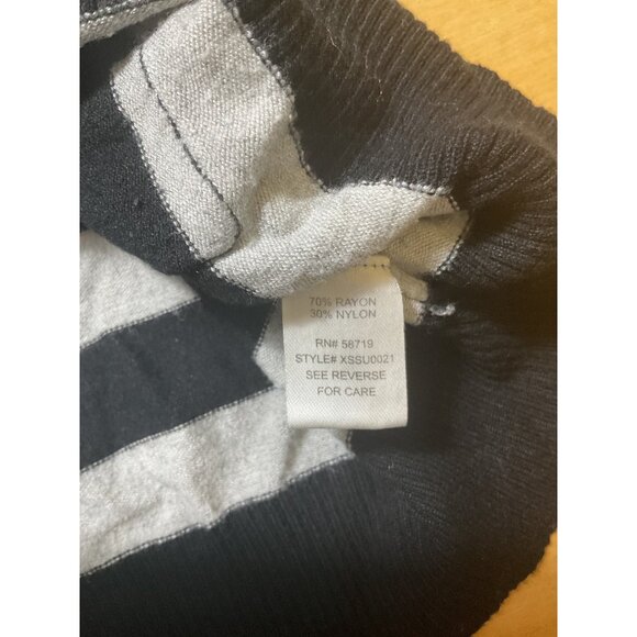 Striped Black & Gray Cowl Neck Sweater By NY Collection Size L Women - Picture 6 of 6